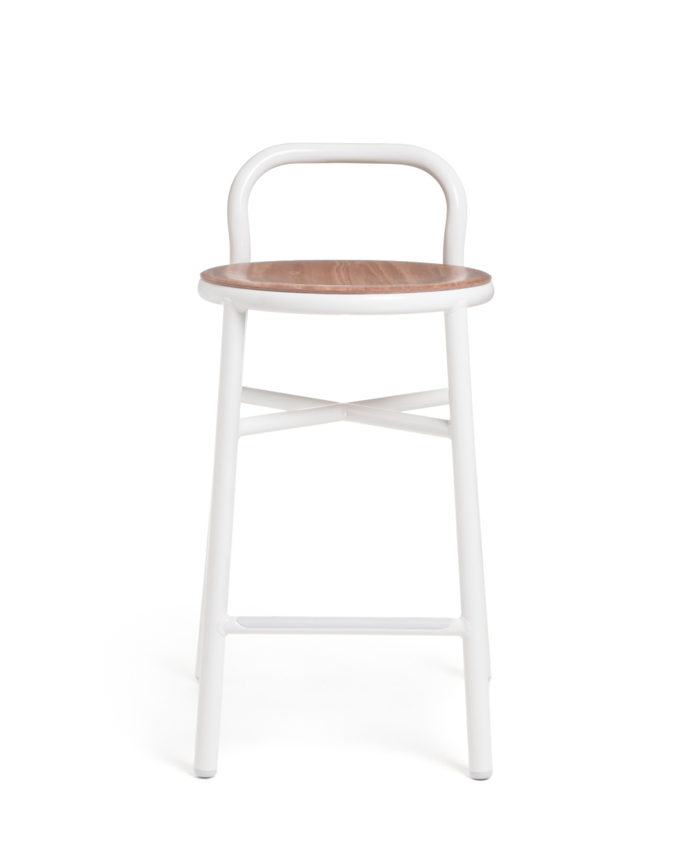 Magis Pipe Barhocker, 67 cm, Buche/Weiß, leichter Design-Barstuhl, komfortabel, italienisches Design