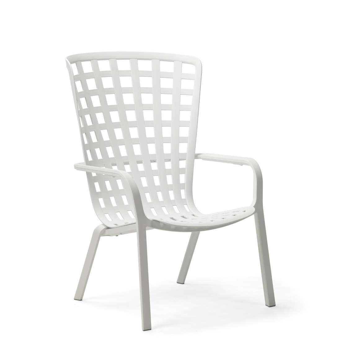 Nardi Folio Outdoor-Sessel weiß, wetterfest, leicht, stapelbar, langlebig, modernes italienisches Design