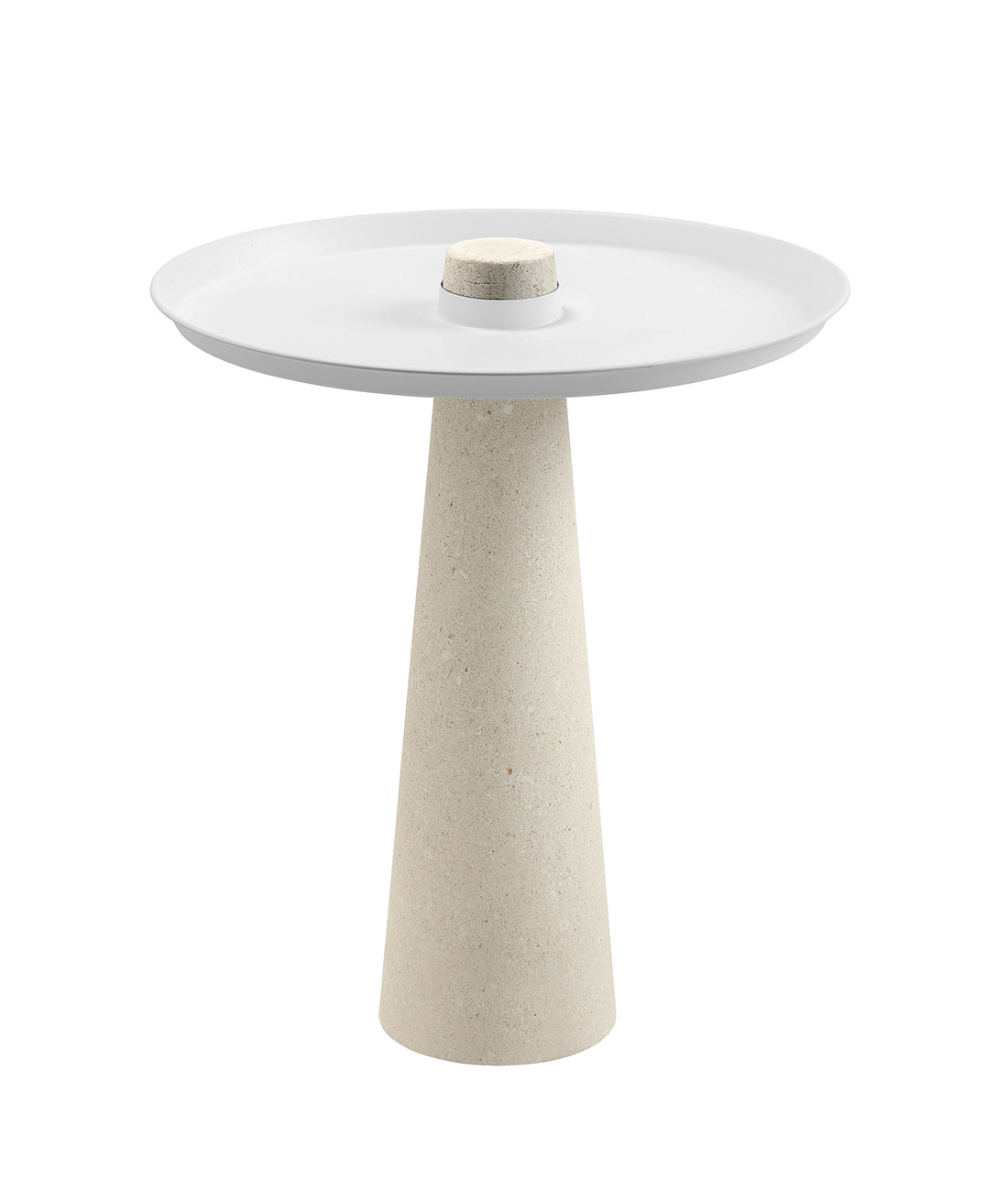 W-Move Table von Wagner in Vicenza Stein und Weiß, ergonomischer, mobiler Design-Tisch mit robuster Platte für vielseitige Nutzung