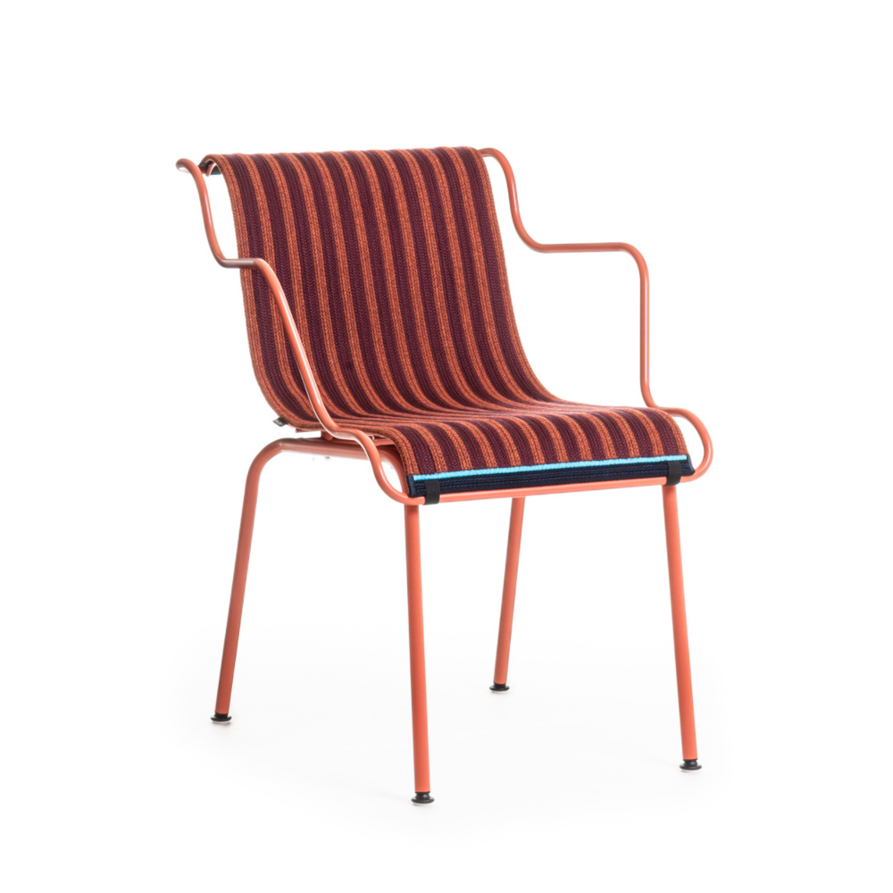 Magis South Armlehnstuhl Sitzauflage, rot-orange, hochwertiges Design, bequem, langlebig, Made in Italy