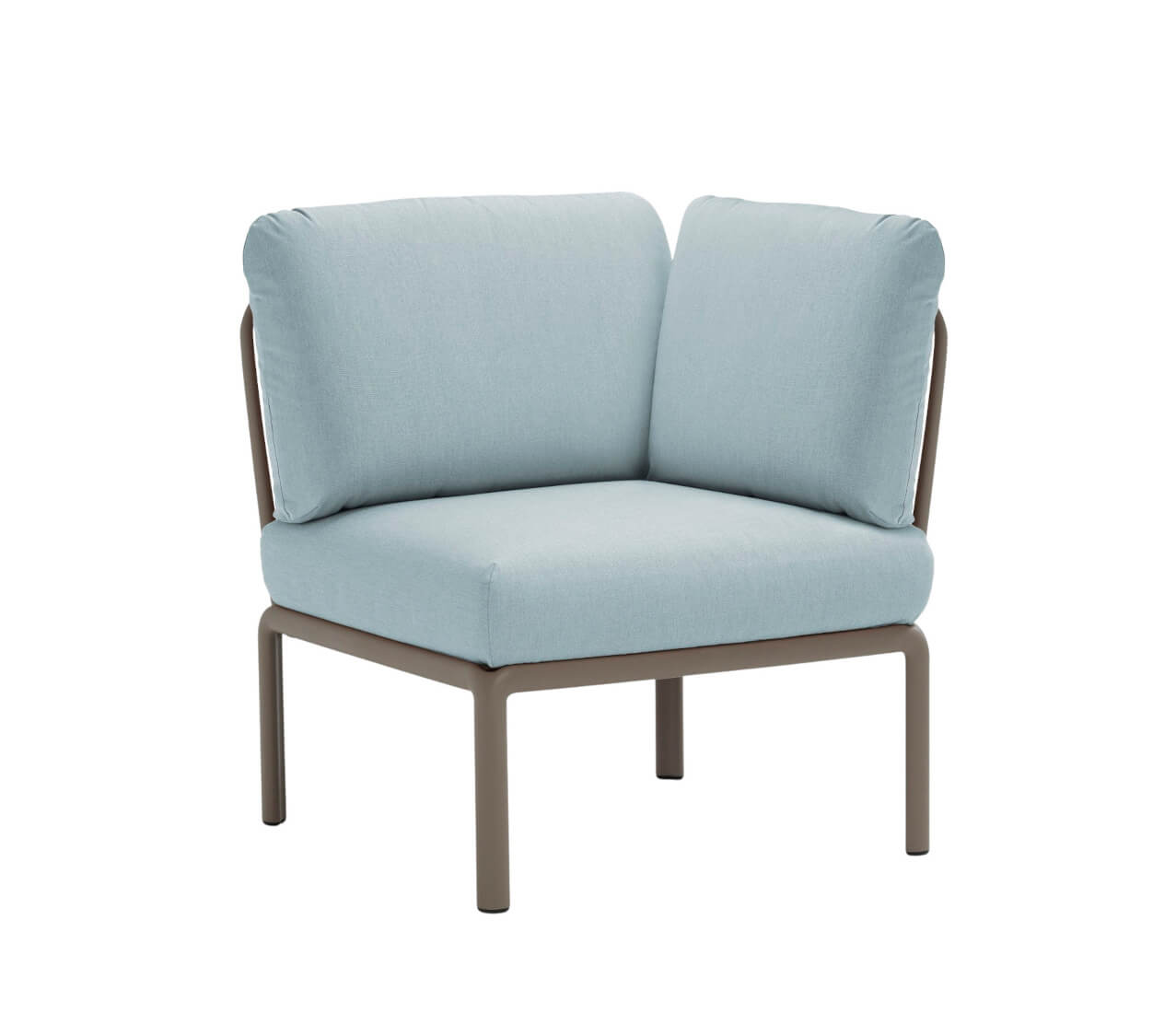 Nardi Komodo Eckmodul, Outdoor-Sofa, wetterfest, langlebig, Polypropylen, italienisches Design, tortora/ghiaccio