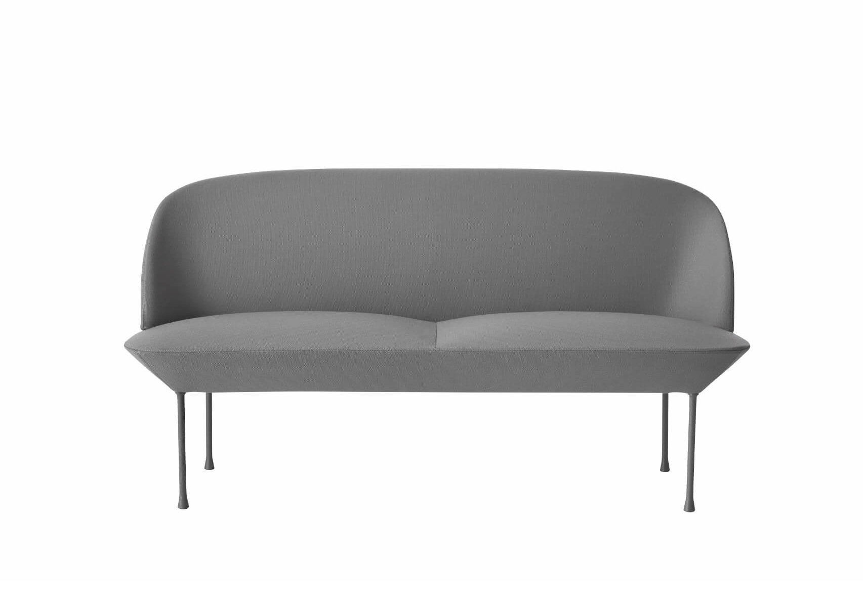 Muuto Oslo Sofa 2-Sitzer in Steelcut 160 mit schwarzem Gestell, modernes skandinavisches Design für Wohn- und Officebereiche