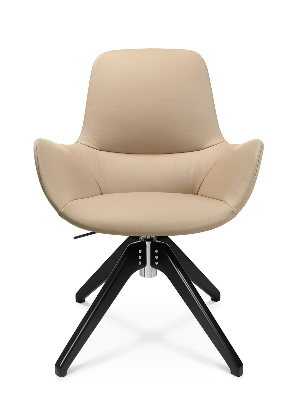 Wagner W-Club Compact Design-Sessel mit Holzgestell und Höhenverstellung, bequemer Stuhl für Büro, Konferenz und Homeoffice