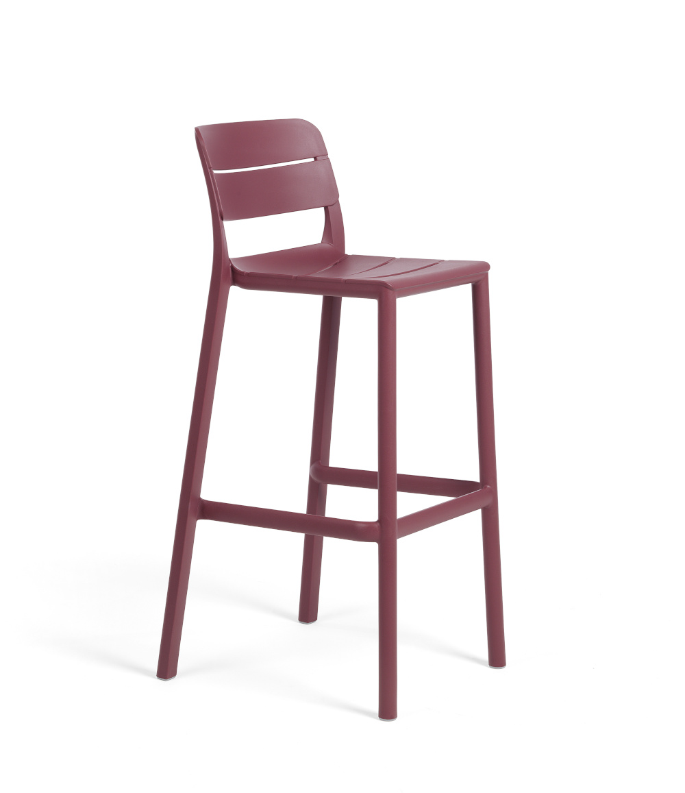 Nardi Cassia Barhocker 76 cm, italenisches Design, borgogna, ergonomisch, langlebig, funktional