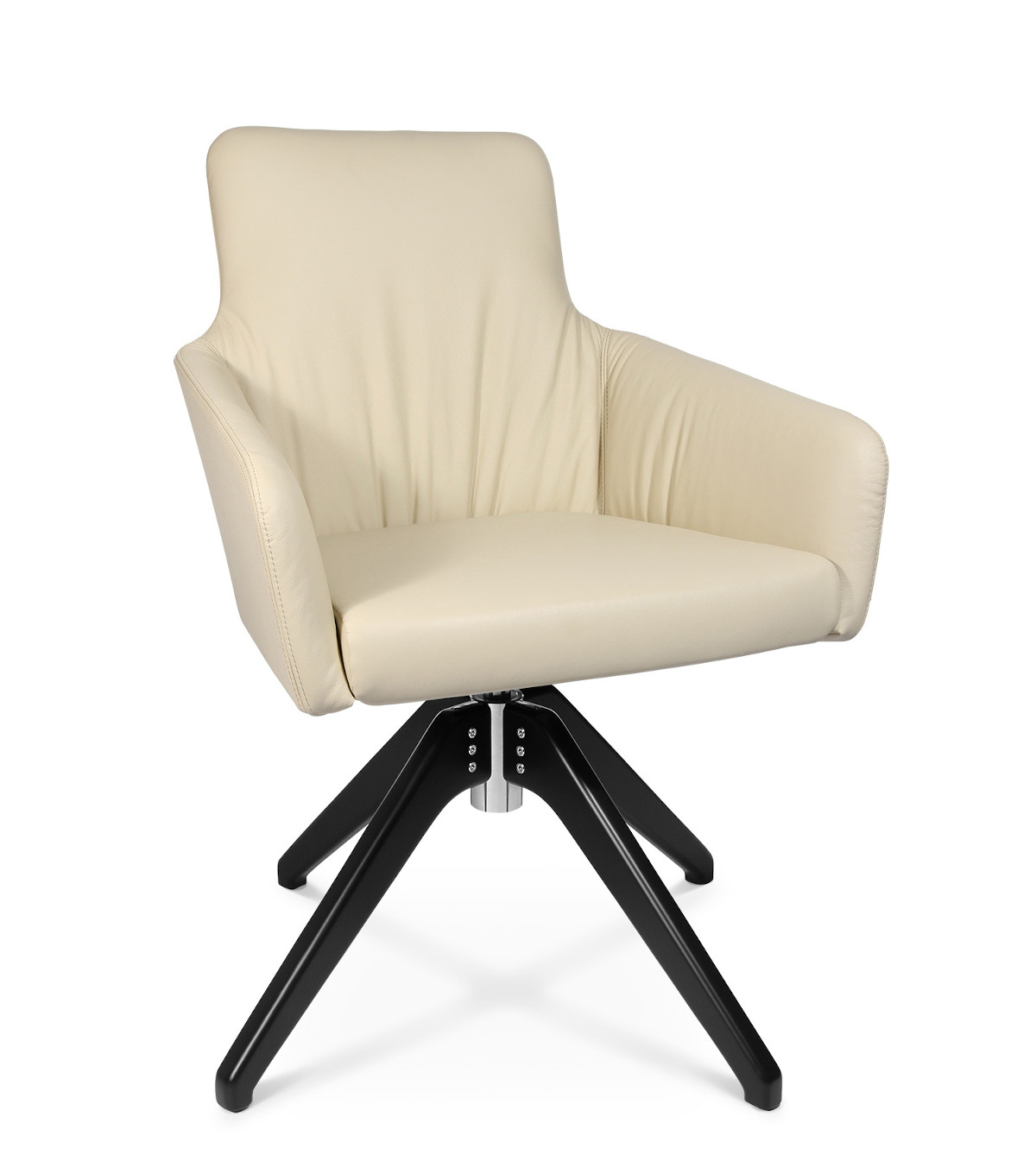 Design-Sessel Wagner W-Cube 1CL mit Holz-Gestell und Höhenverstellung, komfortabler Sitz für Büro, Homeoffice und Empfang