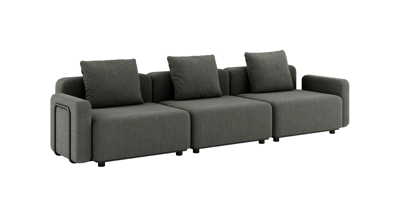 Cobana Loungesofa 3-Sitzer mit Armlehnen, cobana grau
