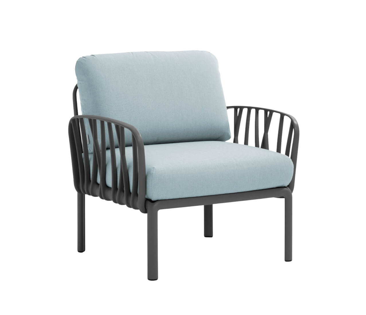 Nardi Komodo Poltrona Sessel, anthrazit/ghiaccio Sunbrella, wetterfest, leicht, komfortabel, italienisches Design