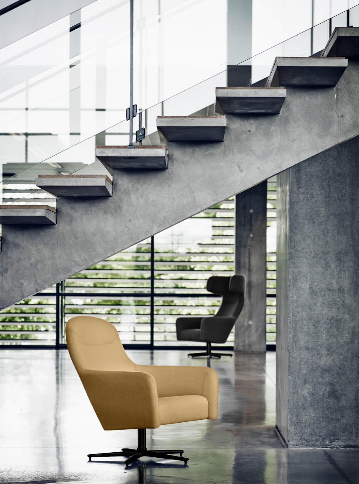 Havana Low Drehsessel von Softline, moderner Polstersessel mit 360° Drehfunktion, ideal für Wohnzimmer, Lounge oder Büro