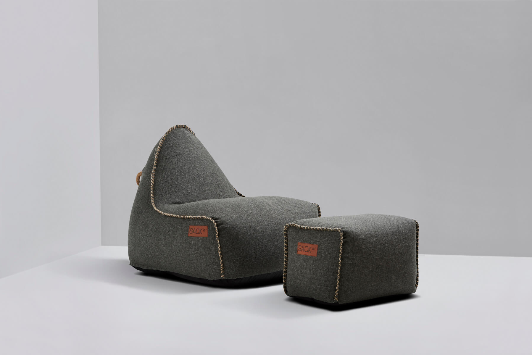 Cobana Square Pouf dunkelgrau