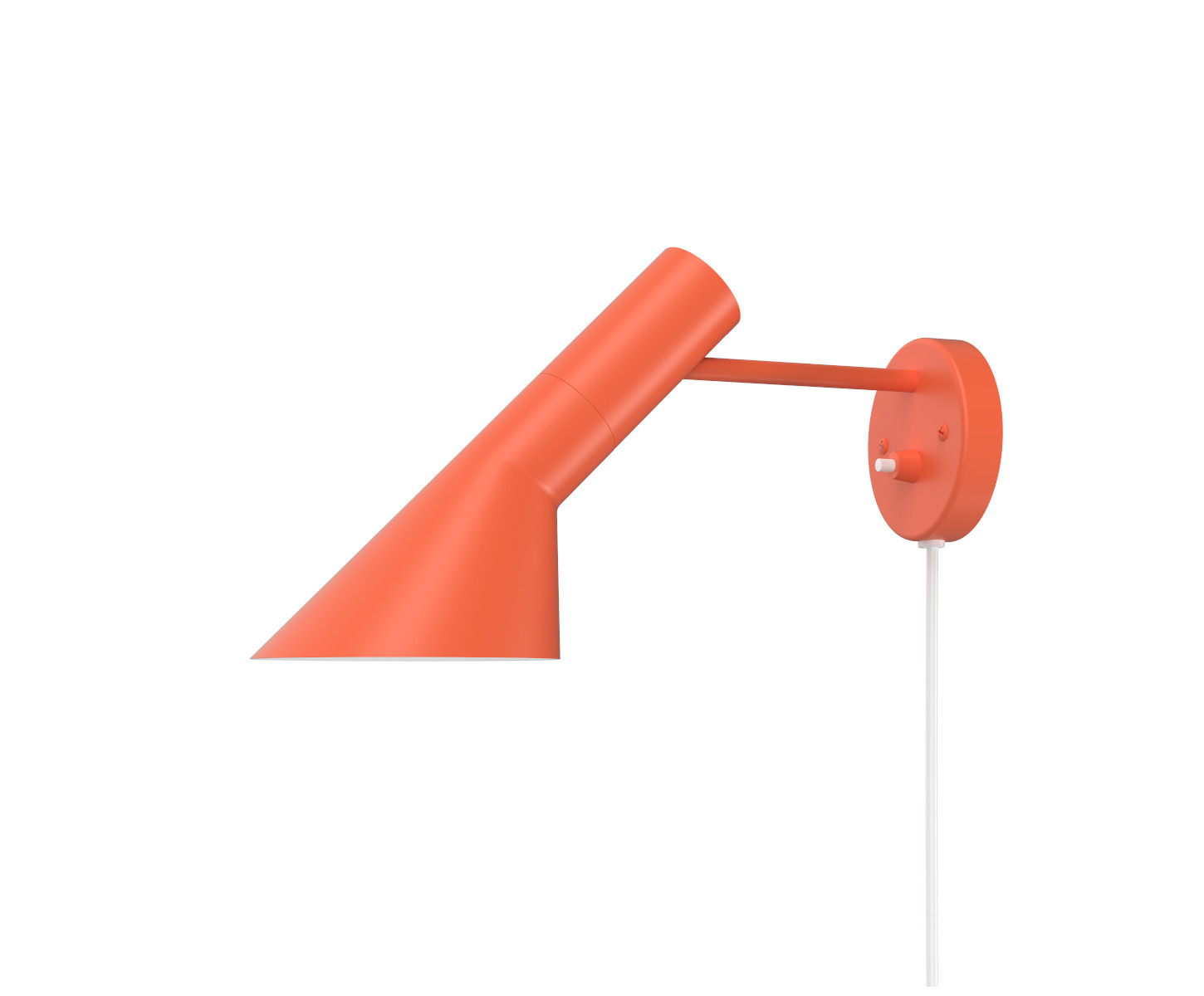 Louis Poulsen AJ Wandleuchte mit Kabel, electric orange, modernes Design, verstellbar, hochwertige Wandlampe