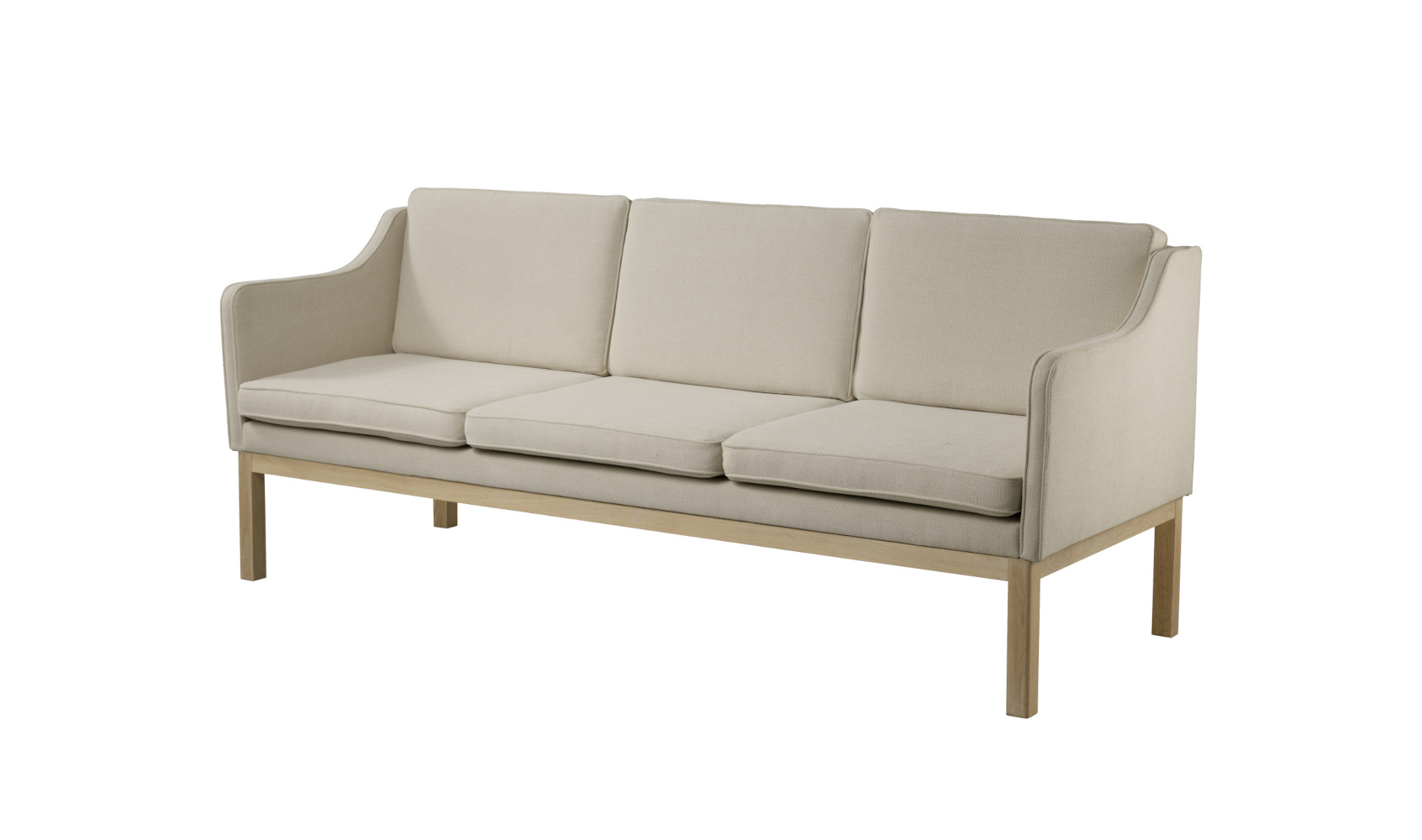 FDB Møbler L43 MK46 3-Sitzer Sofa, ergonomisch, Eiche natur, beige, nachhaltig, nordischer Stil