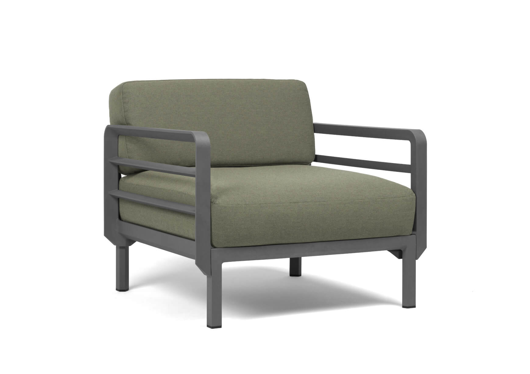 Nardi Maximo 5 Poltrona Sessel, basalto/timo Sunbrella, italienisches Outdoor-Design, wetterfest, komfortabel