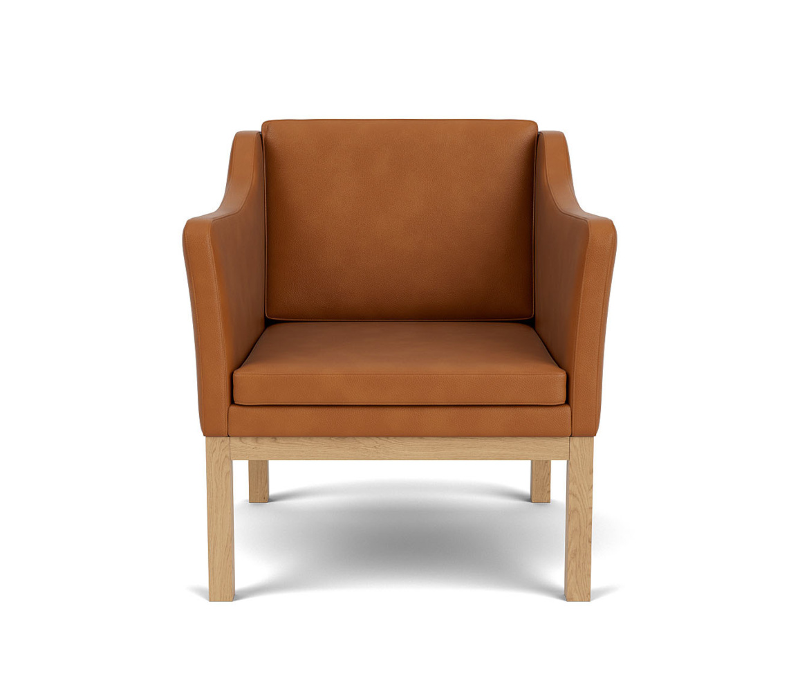 FDB Møbler L46 – MK155 Mogens Koch Sessel, nordisches Design, Eiche natur, Leder cognac, langlebig, funktional