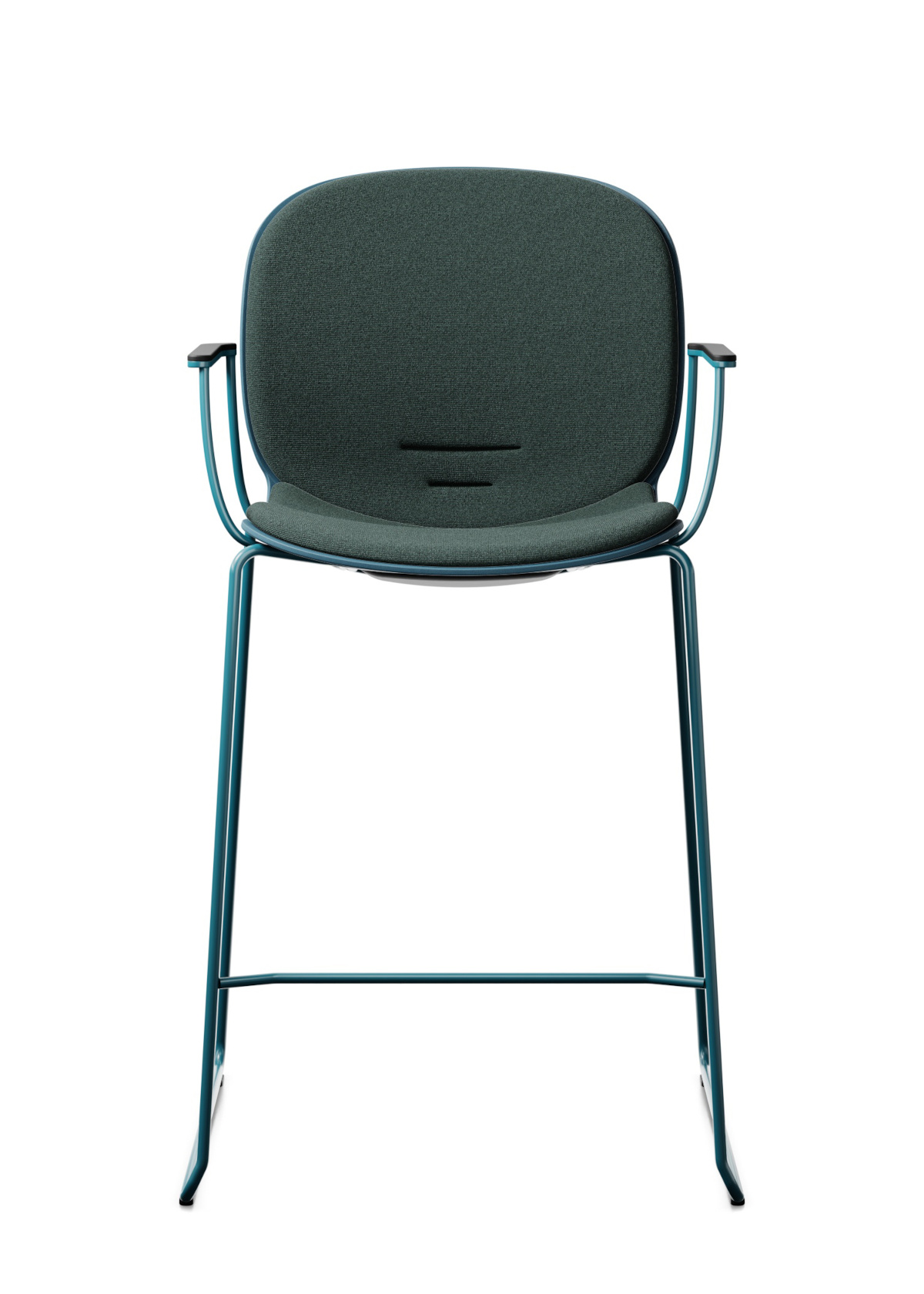 Noor Up 6090SB Barhocker, Kufengestell, Kunststoffschale, Sitz und Rücken gepolstert