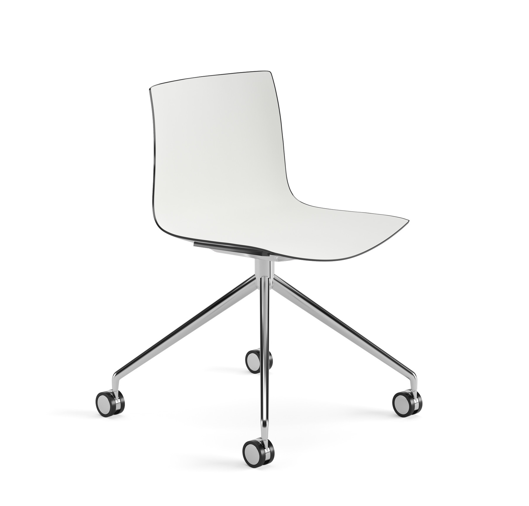 Catifa 46 Stuhl, zweifarbig, aluminium / weiß-schwarz #0369