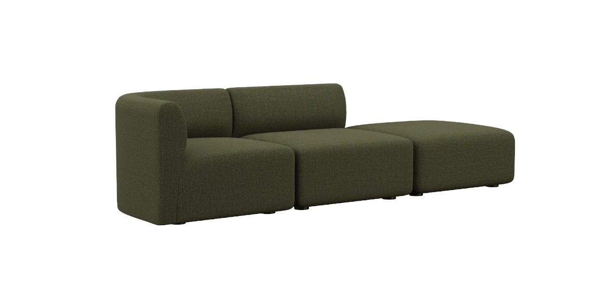 Fjord Loungesofa 2-Sitzer Open End Rechts, cosmo olive