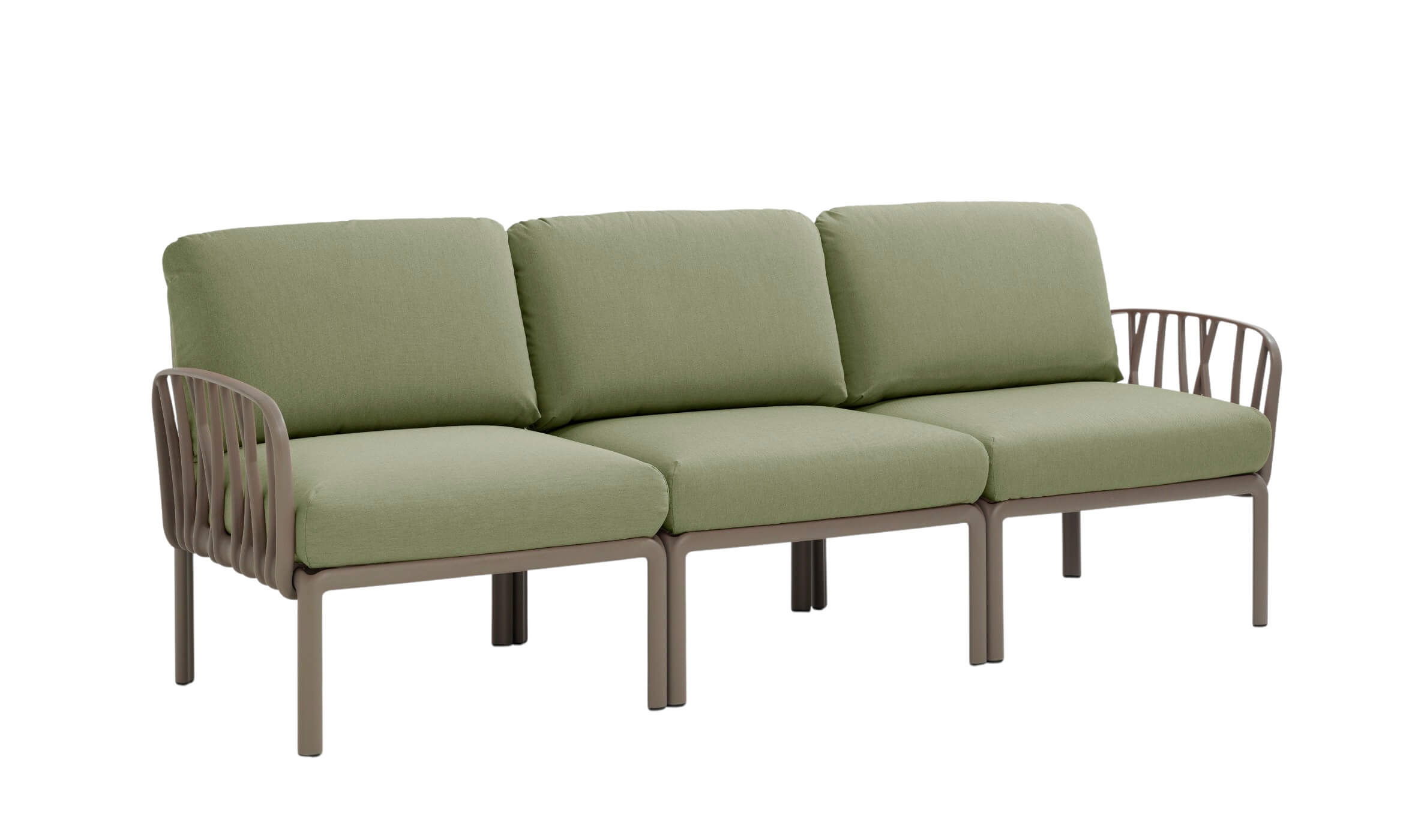 Nardi Komodo Gartensofa 3-Sitzer, tortora/giungla Sunbrella, wetterfest, langlebig, italienisches Design
