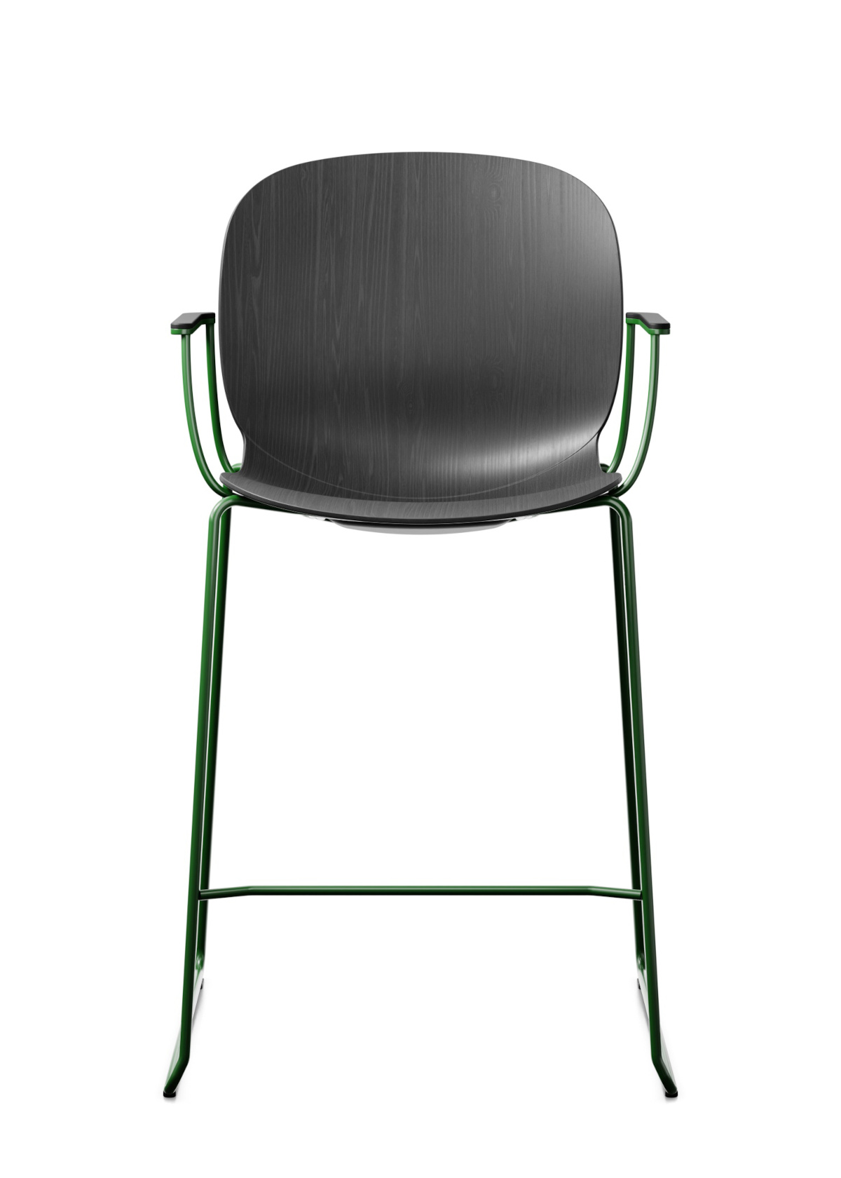 Noor Up 6095 Barhocker, Kufengestell, 3D-Furnierschale, ohne Polsterung