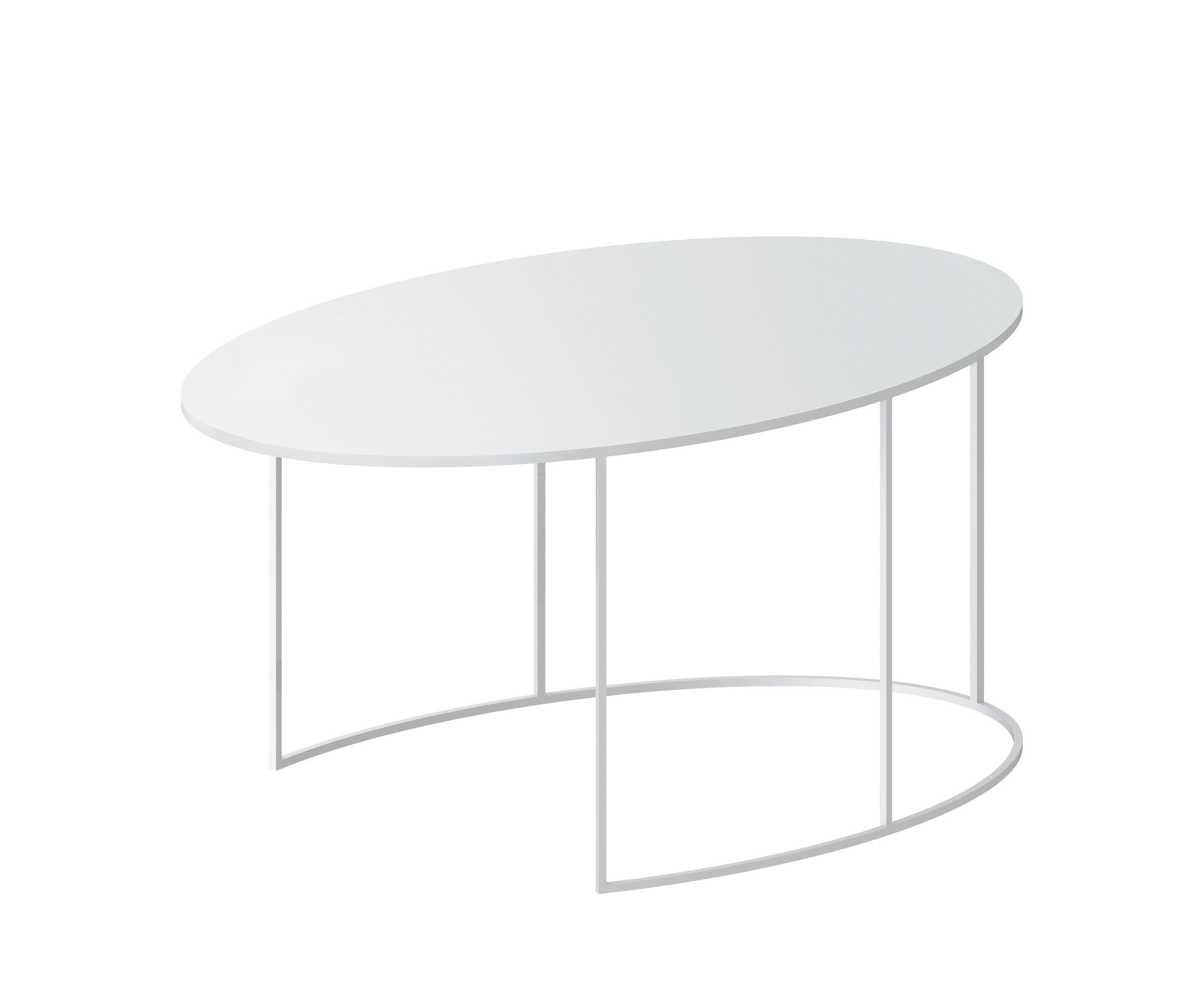 Slim Irony Oval Beistelltisch, 86 x 54 cm, weiß