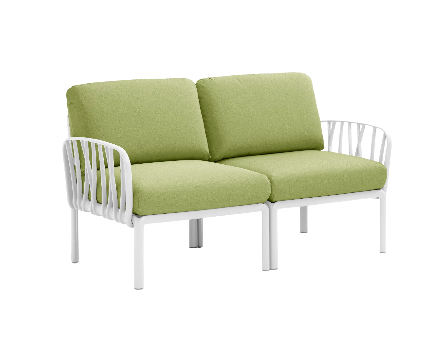 Komodo Gartensofa 2-Sitzer, weiß / grigio