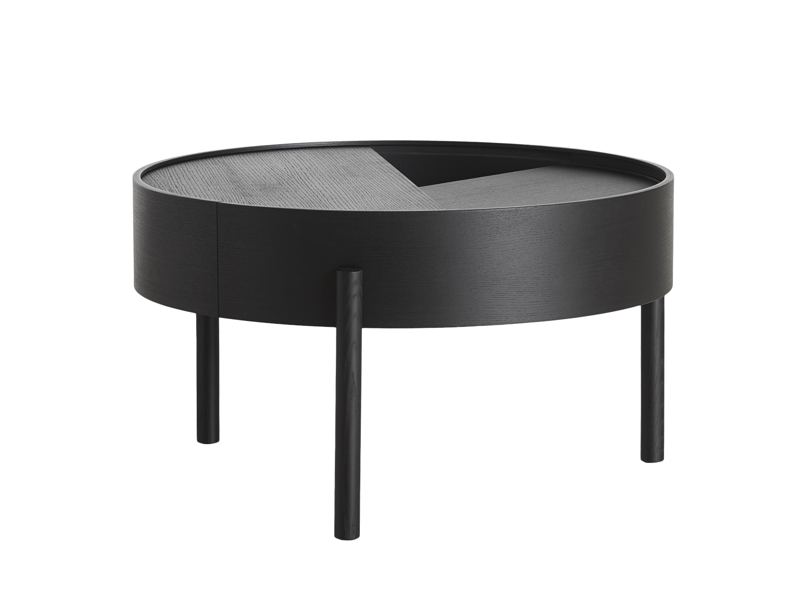 Variante Arc Couchtisch, Ø 66 cm, esche schwarz