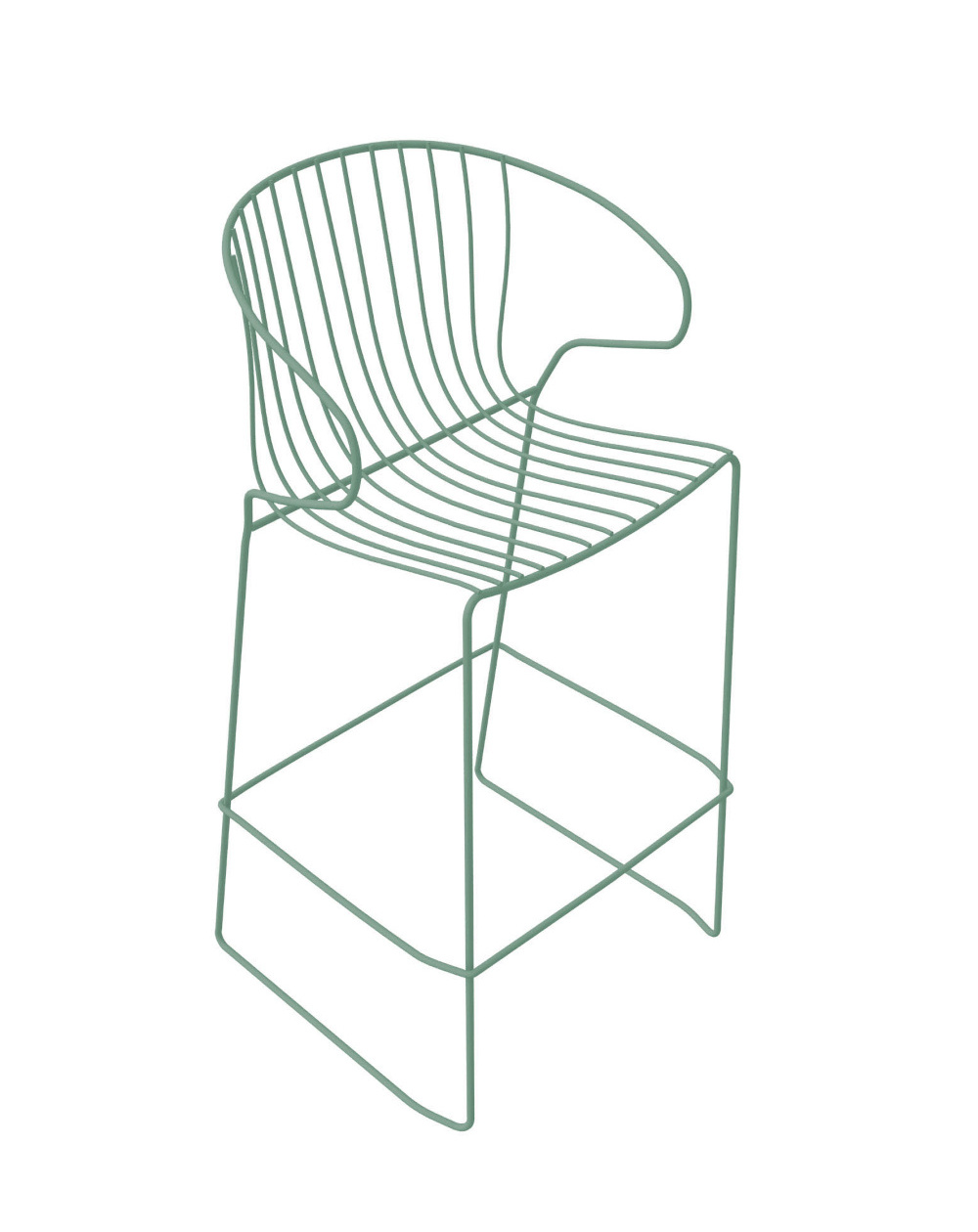 Bolonia Barhocker, höhe 74 cm, emerald green