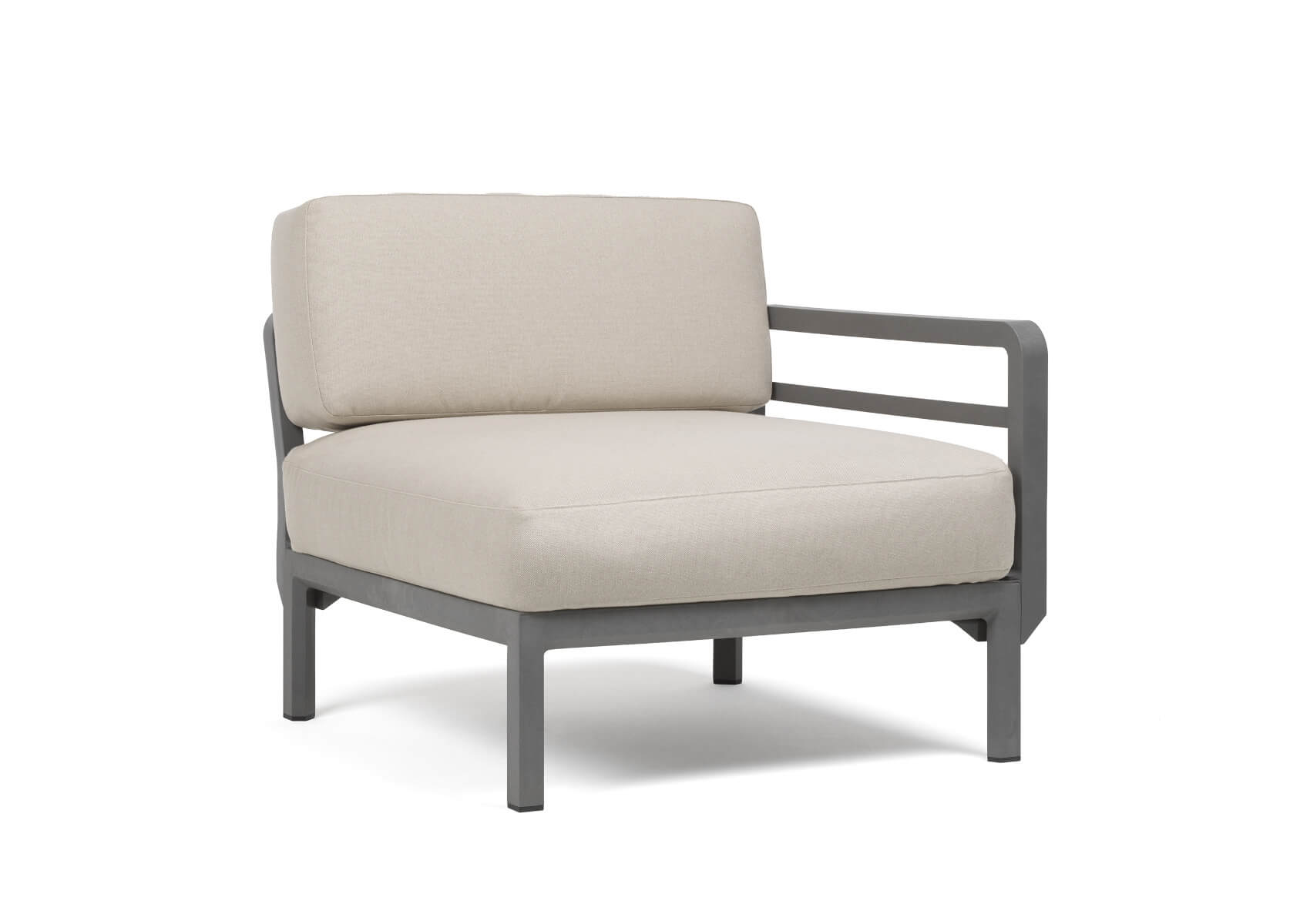 Nardi Maximo 5 Modulsofa Seitenelement, basalto/perla Sunbrella, wetterfest, langlebig, italienisches Outdoor-Design