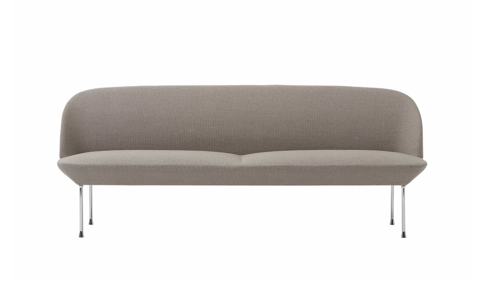 Muuto Oslo Sofa 3-Sitzer in Ocean 32 mit Chromgestell, modernes skandinavisches Design, elegantes Polstersofa für Wohnzimmer