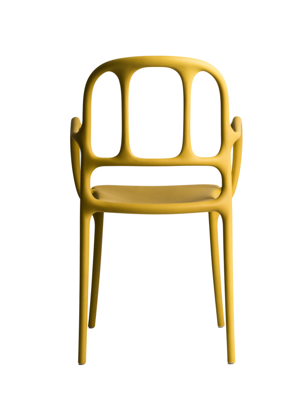 Magis Milà Stuhl gelb, ergonomisch, leichter Armlehnstuhl, modernes italienisches Design, langlebig