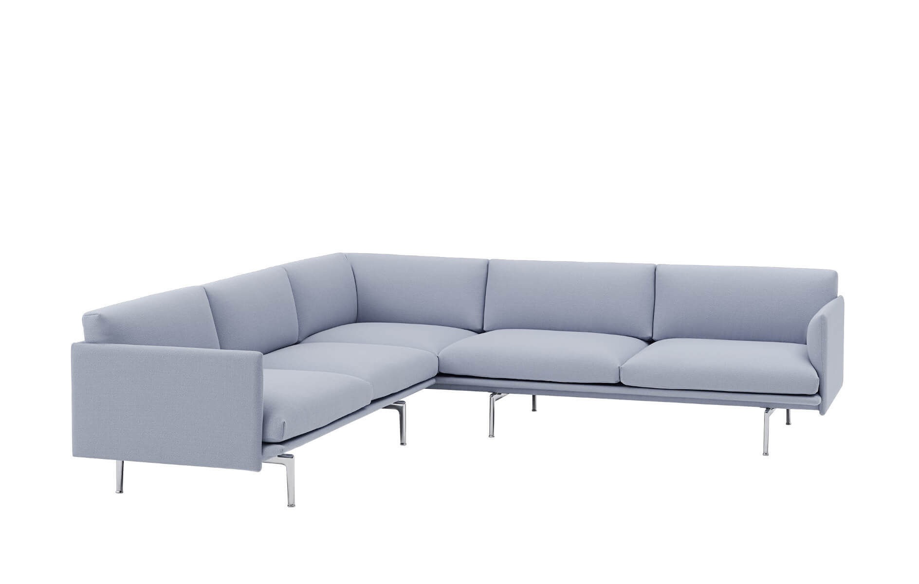 Outline Ecksofa, vidar 723 / polished aluminium