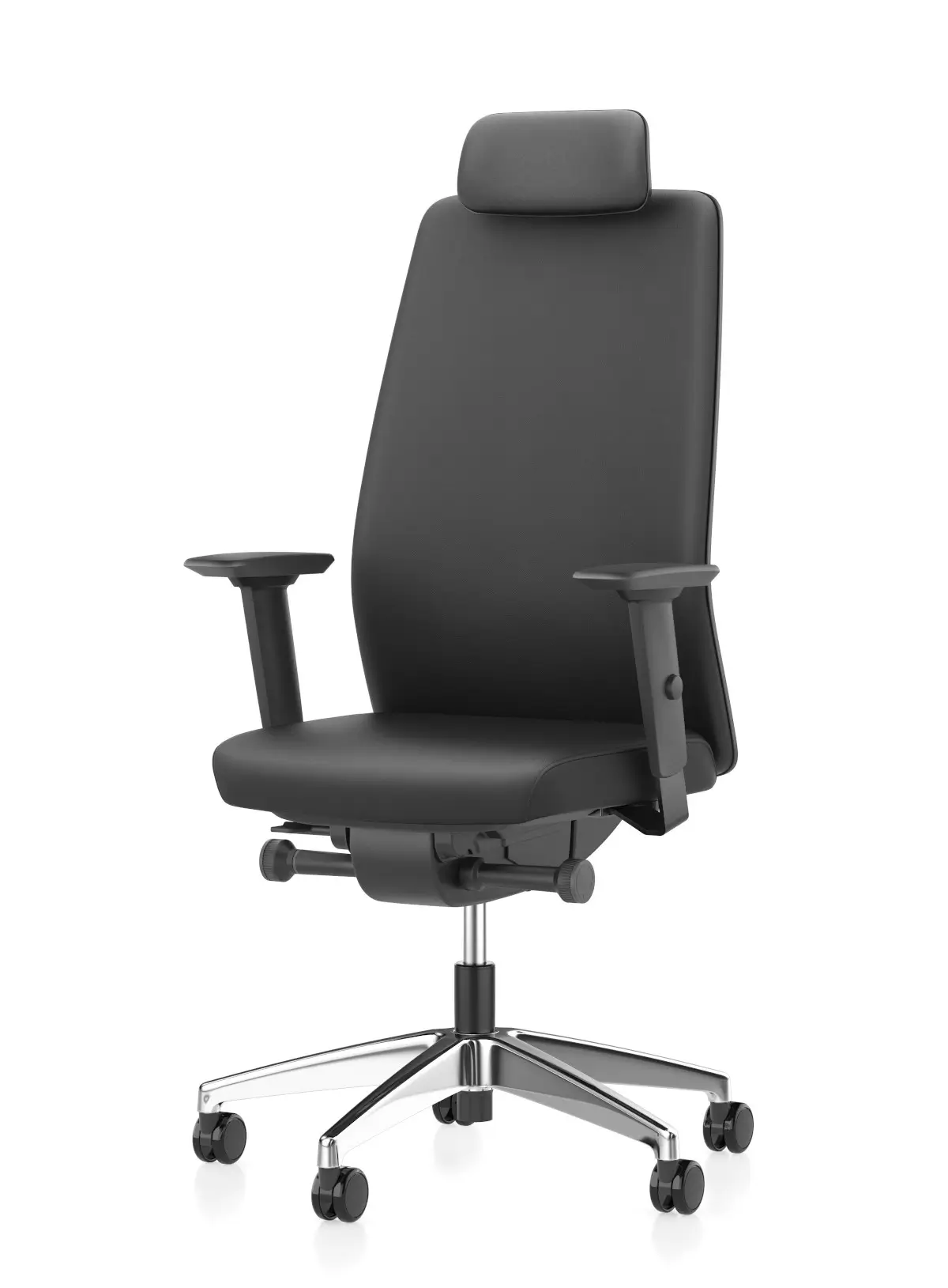 Interstuhl AIMis1 1S32 Bürostuhl in Schwarz mit hoher Rückenlehne, Kopfstütze, Armlehnen und Rollen