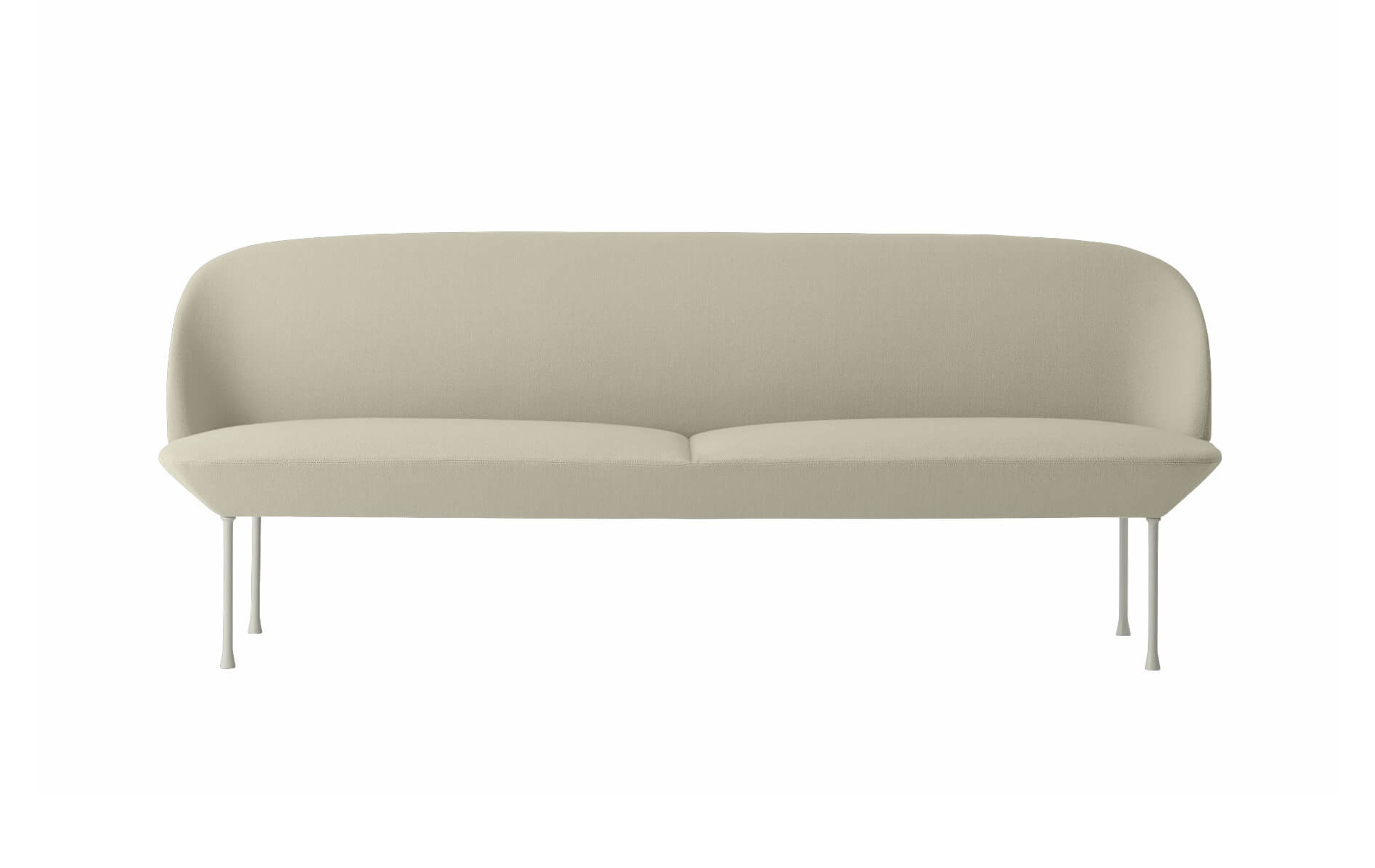Muuto Oslo 3-Sitzer Sofa, grauer Vidar 146 Bezug, minimalistisches skandinavisches Design, langlebig und bequem.