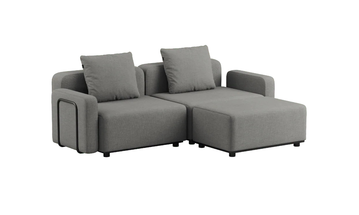 Cobana Loungesofa 2-Sitzer mit Armlehnen mit Hocker, kirra grey