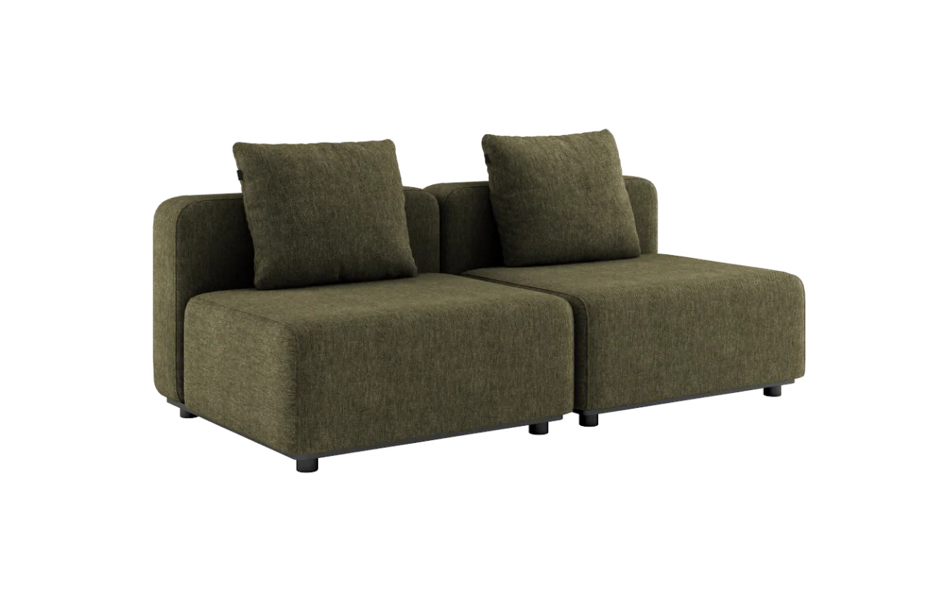 Cobana Loungesofa 2-Sitzer ohne Armlehnen, kirra olive