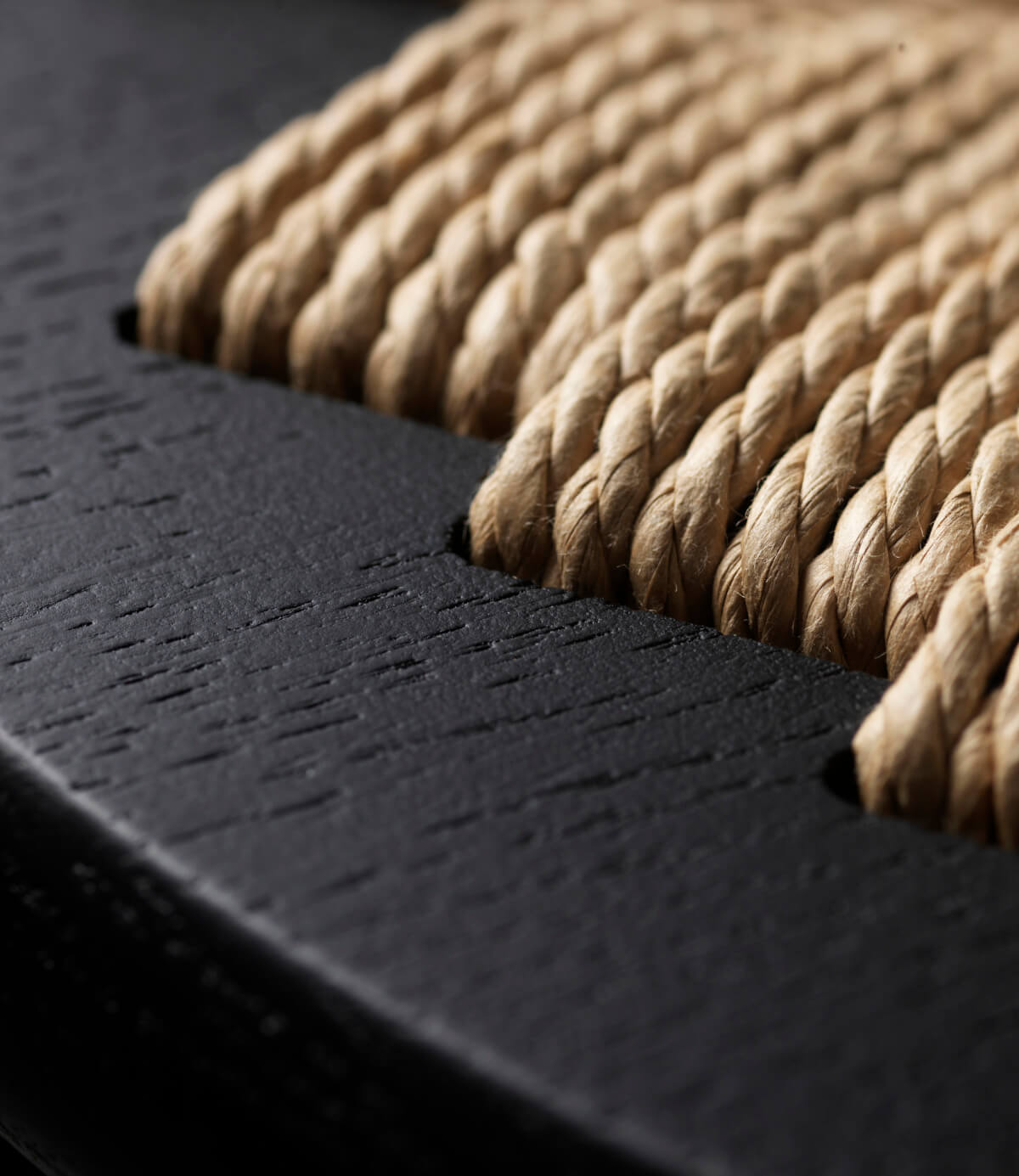 FDB Møbler J165C Barhocker, nordisches Design, Eiche schwarz, Naturgeflecht, funktional, nachhaltig, langlebig