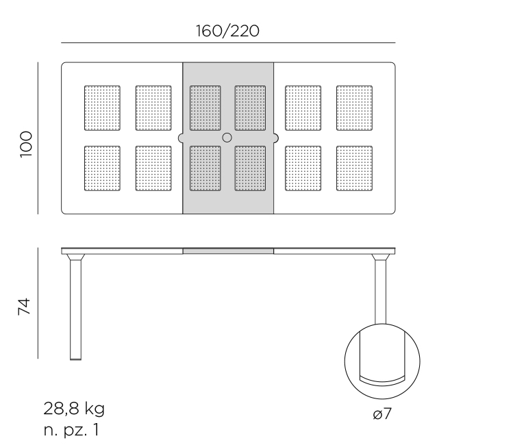 Nardi Libeccio Ausziehtisch 160 cm im Garten, wetterfest, langlebig und modern – italienisches Outdoor-Design