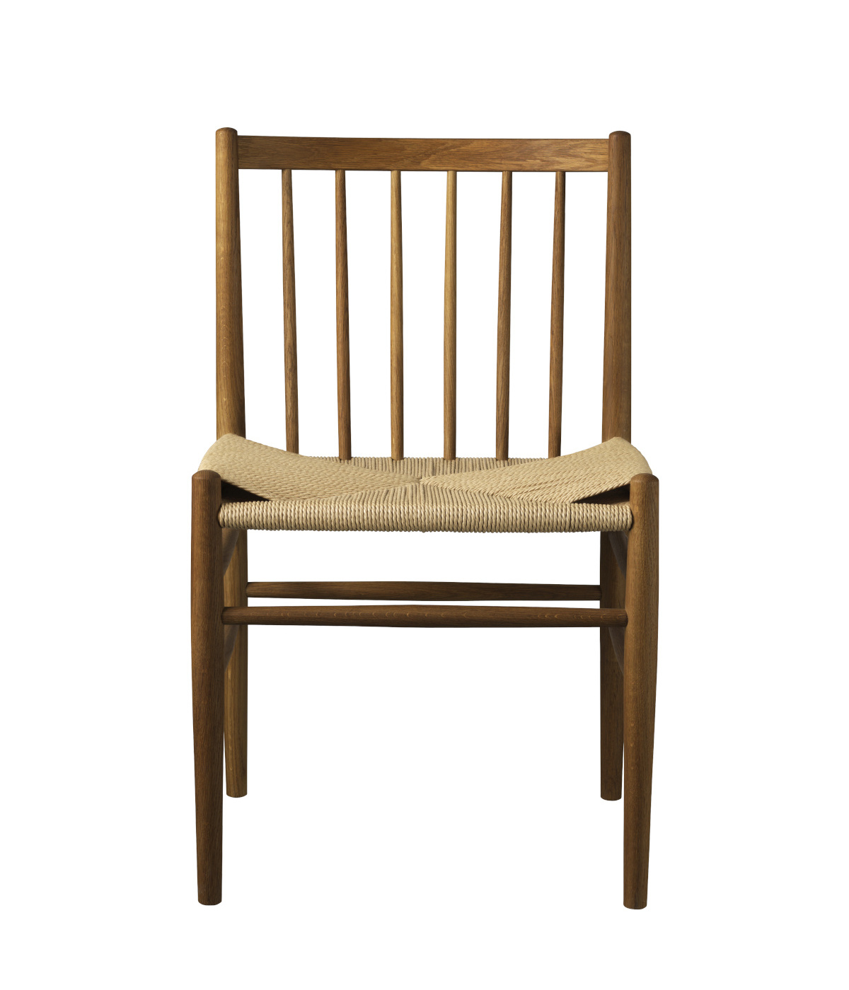 FDB Møbler J80 Stuhl, nordischer Design-Stuhl, Eiche geräuchert, Naturgeflecht, ergonomisch, langlebig