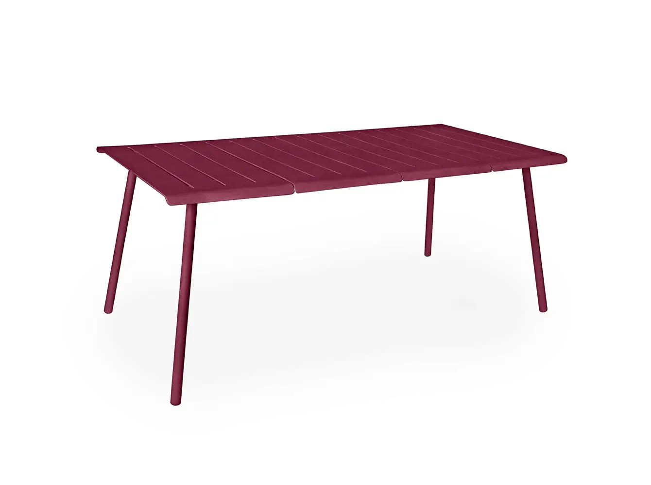 Weishäupl Vapio Gartentisch 180 × 90 cm in Beere aus pulverbeschichtetem Aluminium für Garten und Terrasse.