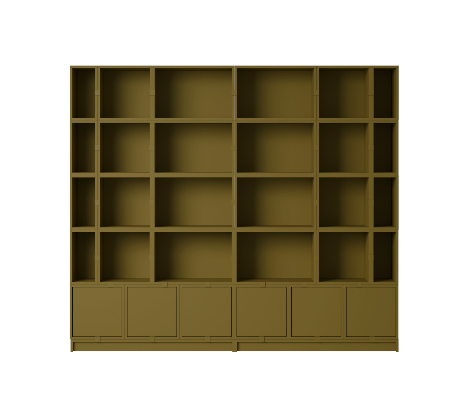 Stacked Storage Bookcase - Configuration 1, brown green Stacked Storage Bookcase - Configuration 1, brown green