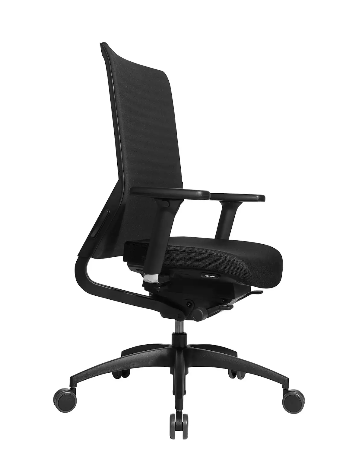 Profilansicht des Wagner ErgoMedic 100-3 Bürostuhls mit Dondola und ergonomischer Rückenlehne