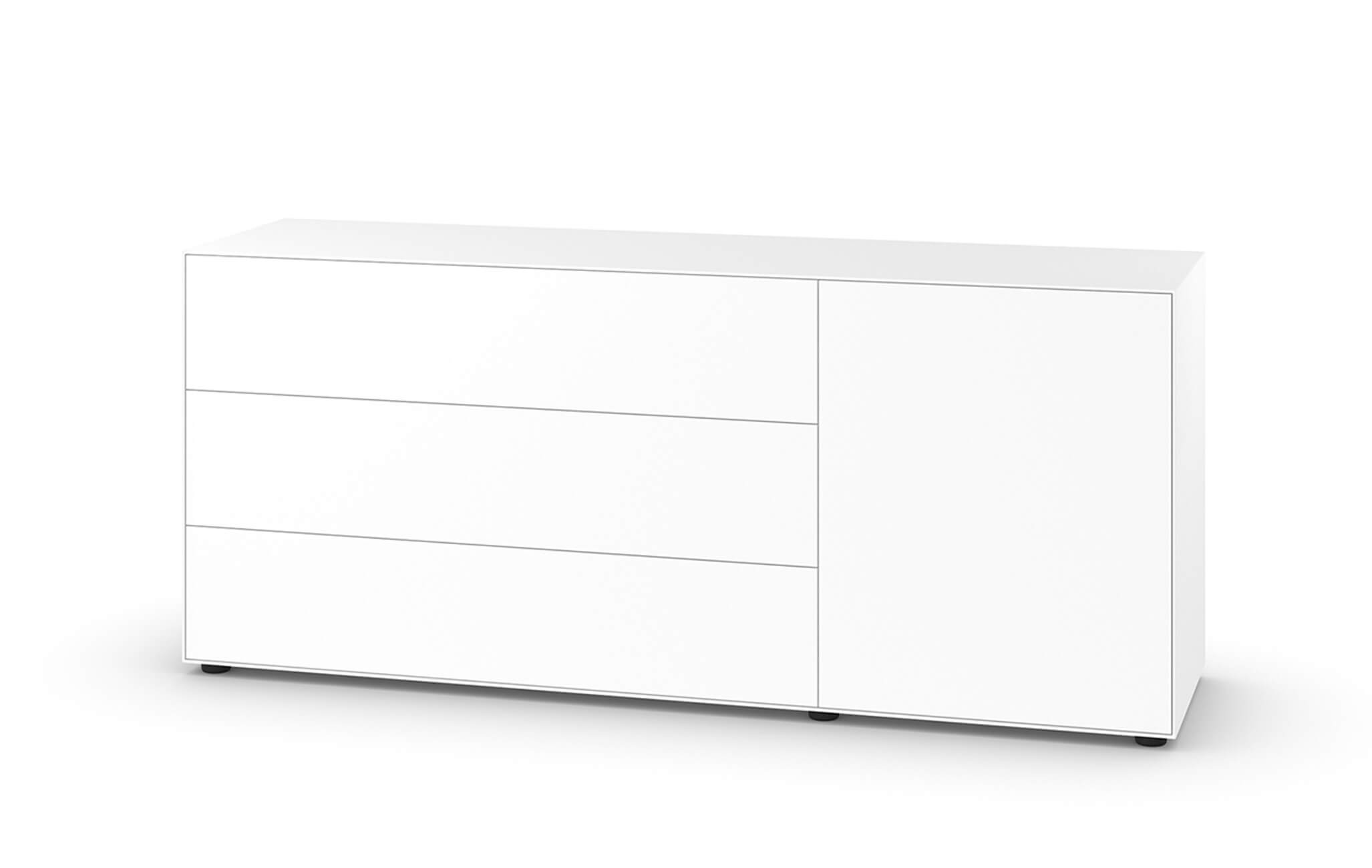 Nex Pur Box Schubkasten 3-fach + Einzeltür, 75 x 180 cm, weiß