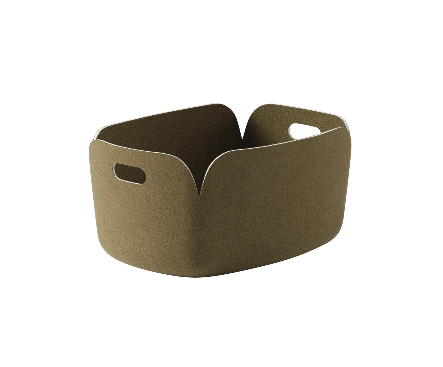 Muuto Restore Aufbewahrungskorb braungrün – nachhaltige und stilvolle Aufbewahrungslösung Muuto Restore Aufbewahrungskorb in braungrün aus recyceltem Material, vielseitig und modern für Ordnung im Wohnbereich