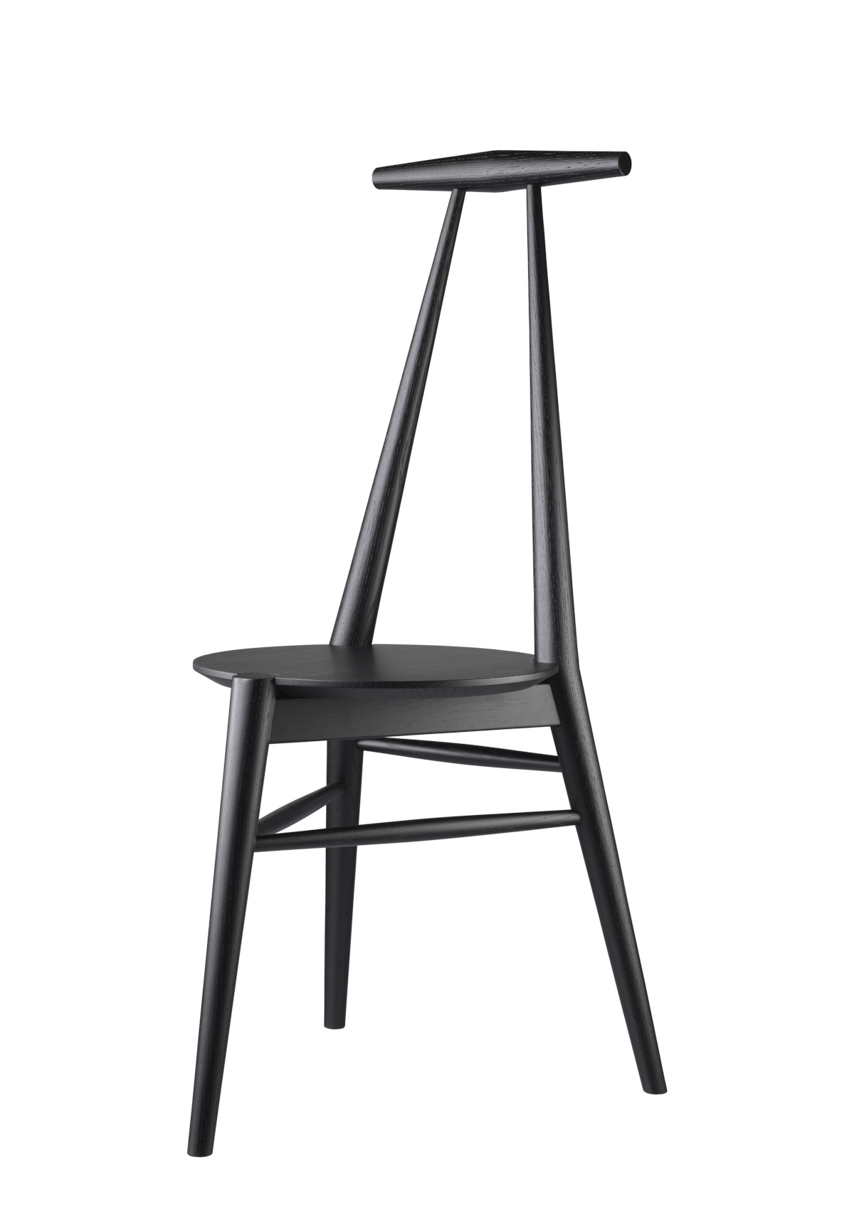 FDB Møbler J157 Anker, ergonomischer Holzstuhl, Eiche schwarz, funktional, nordisches Design, langlebig