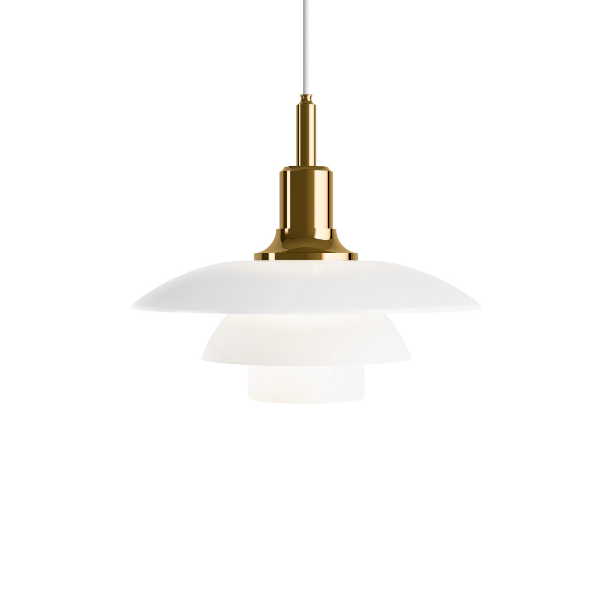 Louis Poulsen PH 3½-3 Pendelleuchte brass metallised, Messingfinish, elegantes Design, blendfreies Licht