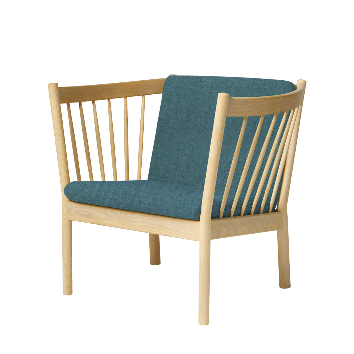 FDB Møbler J146 Sessel, nordischer Design-Stuhl, ergonomisch, Eiche natur, grün, langlebig, funktional