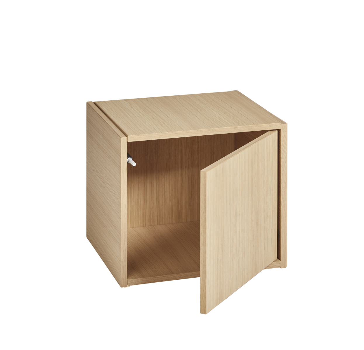 Bricks Cube mit Türe rechts, eiche weiß pigmentiert Bricks Cube mit Türe rechts, eiche weiß pigmentiert