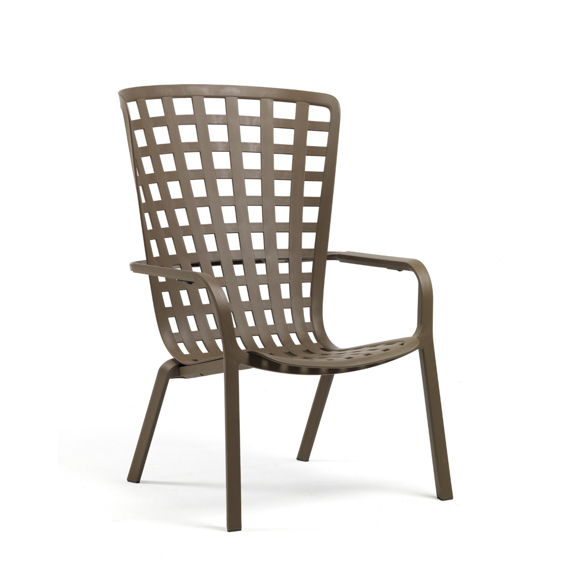 Nardi Folio Outdoor-Sessel tabacco, wetterfest, leicht, stapelbar, modernes italienisches Design für Garten & Terrasse