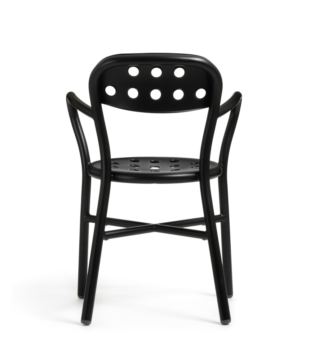 Magis Pipe Stuhl mit Armlehne, schwarz, komfortabel, Design-Möbel, Made in Italy, modern