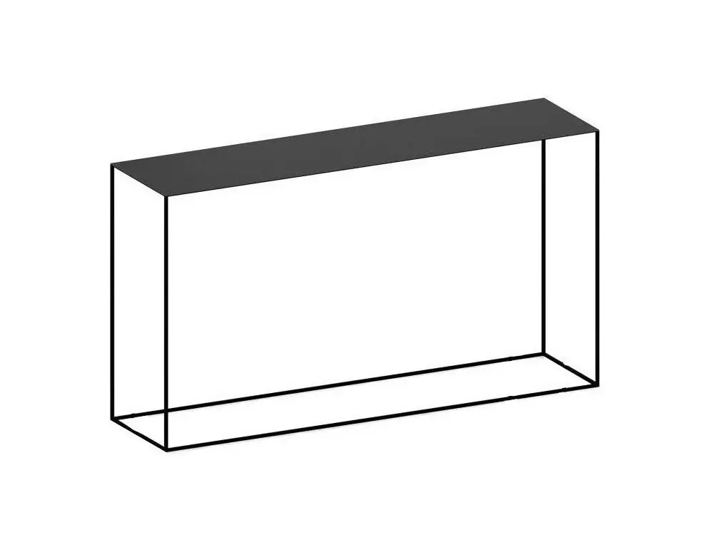 Zeus Slim Irony Konsolentisch 124 × 64 cm in Kupferschwarz mit schlankem Stahlgestell