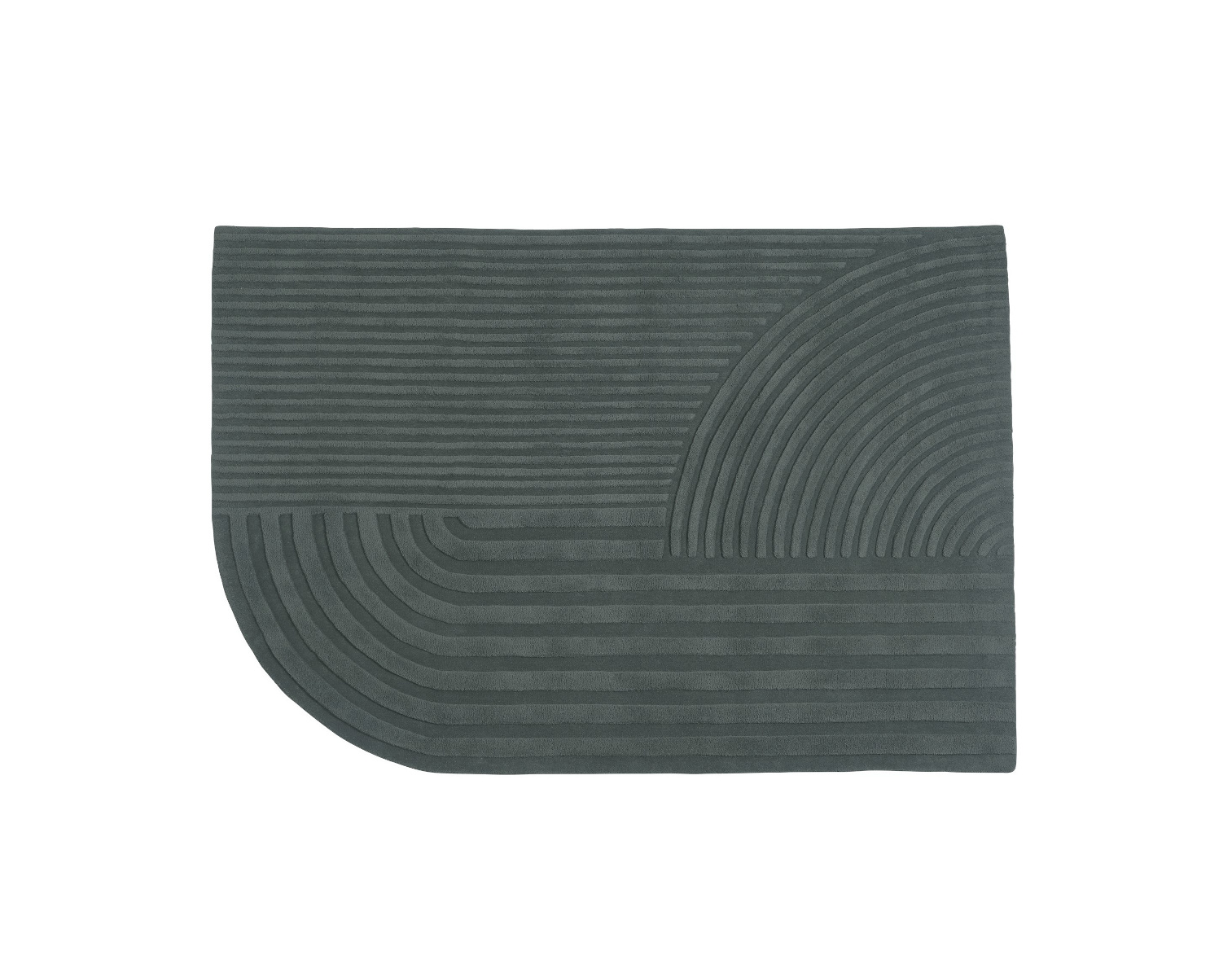 Relevo Teppich, 170 x 240 cm, dark green